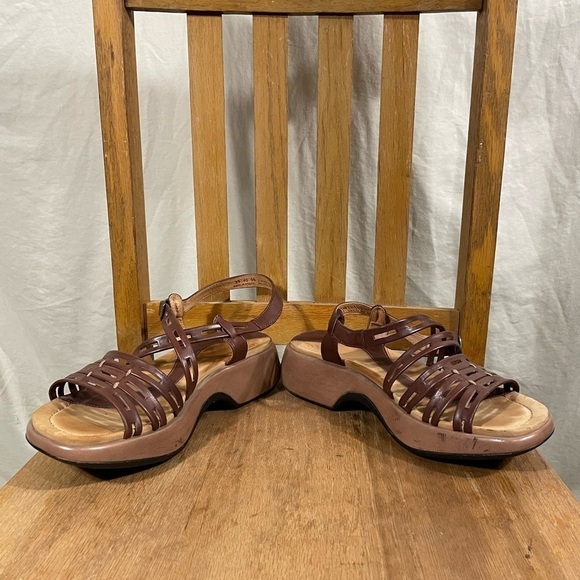 Dankso Brown Leather Sandal w/ ankle strap Size 39 - Picture 5 of 6